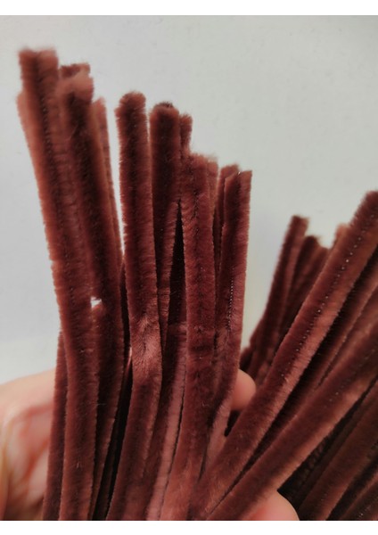 25 Adet Koyu Kahve Şönil, Eğitici Şönil Seti, Yoğun Tüylü Tel, 30 cm fiyatları