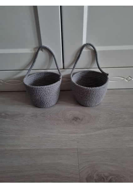 Şık 2'li Mini Sepet Çiçeklik ve Saksılık, Çok Amaçlı Dekorasyon, 12X10 cm fiyatları