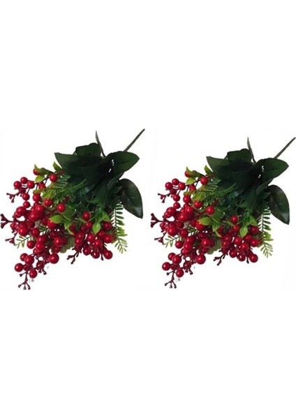 Kırmızı Kokina Yapay Çiçek Demeti, 14 Dallı, Dekoratif Bitki Seti modelleri