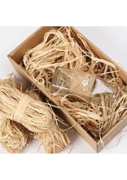 Doğal Rafya Muz Ipi 100GR, Süsleme ve Paketleme Için Hafif ve Dayanıklı Malzeme