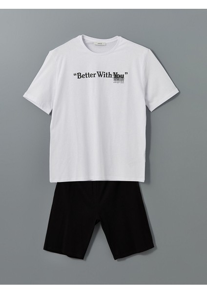 Yeni Sezon Standart Kalip Erkek Sortlu Pijama Takimi - S5I222Z8