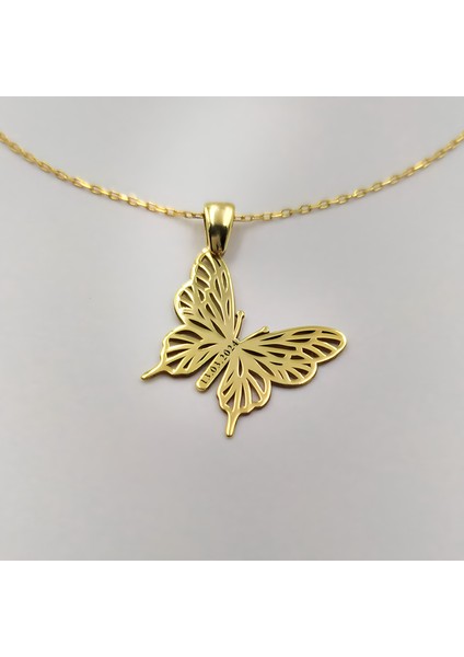 925 Ayar Gümüş Kişiselleştirilebilir Kelebek Sembolü ve Tarih Kolye