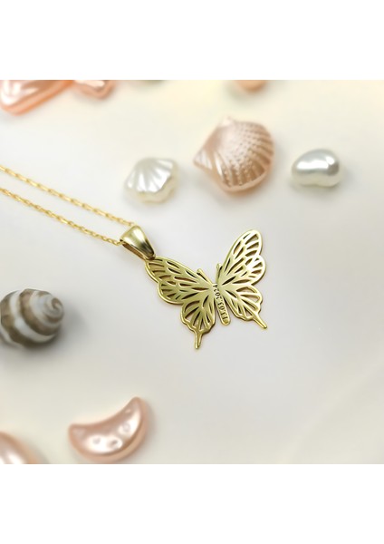 925 Ayar Gümüş Kişiselleştirilebilir Kelebek Sembolü ve Tarih Kolye fiyatları