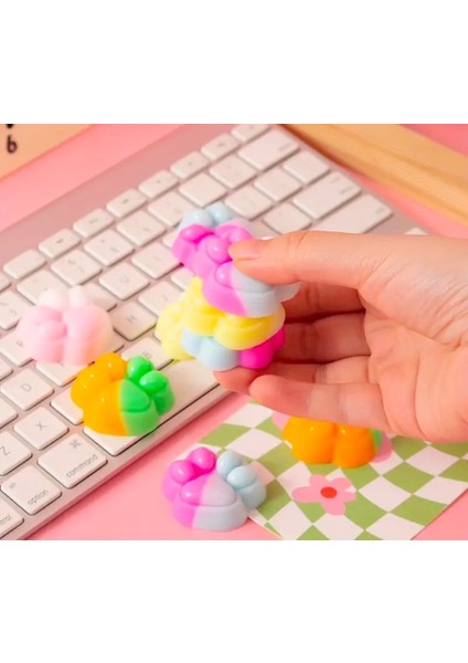 1 Adet Kedi Patisi, Taba Sukuşi, Squishy Pati, Tüylü Pati, Stress Oyuncak 4 cm Mini