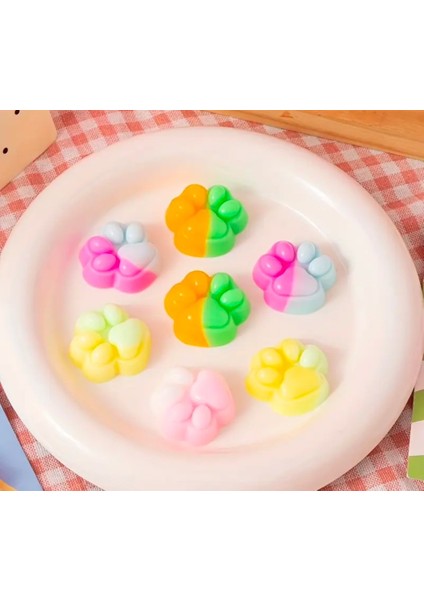 1 Adet Kedi Patisi, Taba Sukuşi, Squishy Pati, Tüylü Pati, Stress Oyuncak 4 cm Mini