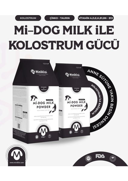 Köpek Süt Tozu Kolostrumlu 200 GR ”Mi-Dog Milk Powder” fiyatları
