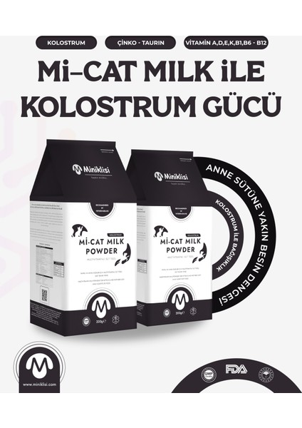 Kedi Süt Tozu Kolostrumlu 200 GR ”Mi-Cat Milk Powder”