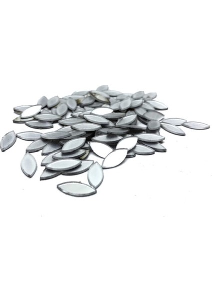 Yeşil Oval Mozaik Ayna, 5X12MM, Yapışkanlı, Pleksi Maket Malzemesi