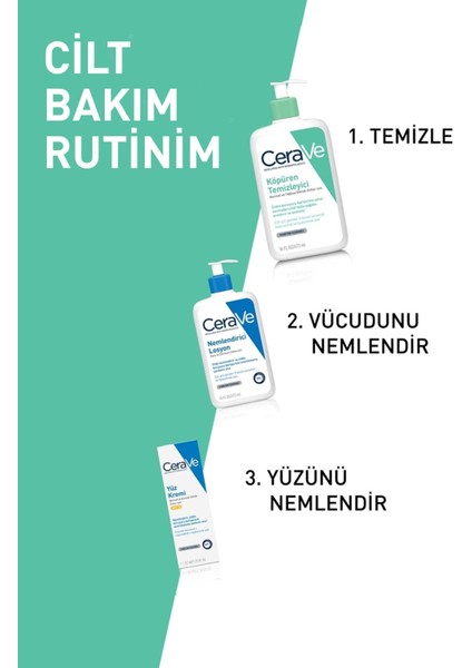 Cerave Foaming Cleanser Normal & Yağlıya Dönük Ciltler Için 236 ml