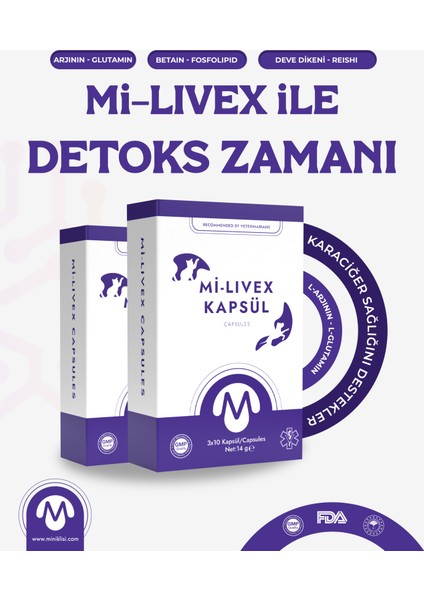 Mi-Livex Kedi Köpek Kara-Ciğer Safra Sağlığı Kapsülü