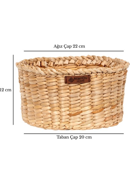 %100 El Yapımı Sık Dokuma Doğal Hasır Sepet | 20X12 cm Çok Amaçlı Organizer | Mutfak, Salon, Yatak Odası Düzenleyici fırsatları