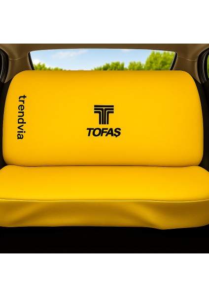Tofaş Logolu Sarı Penye Oto Koltuk Kılıfı Takımı - Tüm Araçlara Uyumlu Ön Arka Koltuk Seti fiyatları