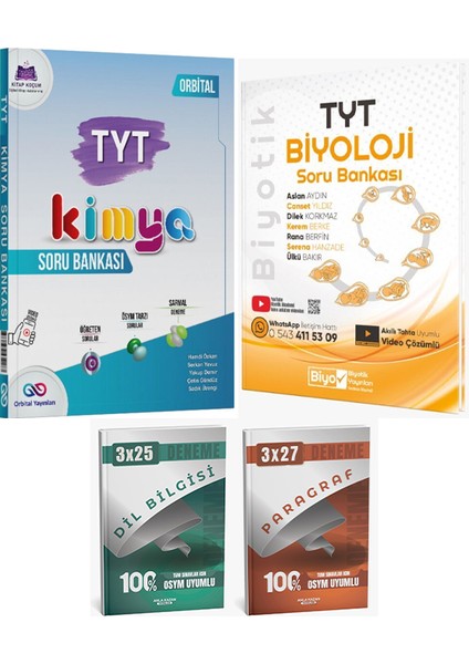 Orbital + Biyotik 2026 Tyt Kimya ve Biyoloji Soru + Anla Kazan Deneme 4 Lü Set
