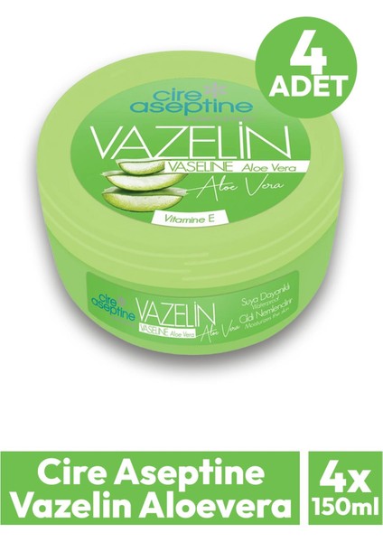 Cire Aseptine Vazelin Aloevera 150 ml 4 Adet