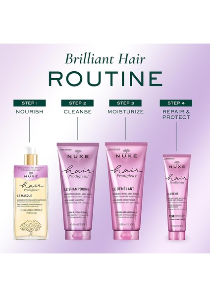 Nuxe Hair Prodigieux Le Shampooing Yoğun Parlaklık Veren Şampuan 400 ml 2 Adet