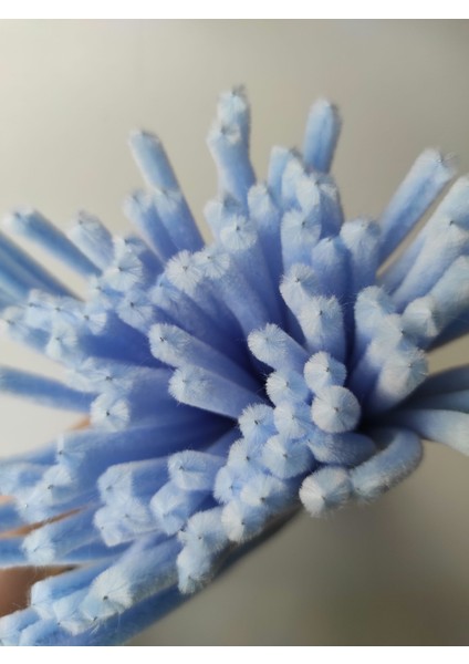 25 Adet Açık Mavi Şönil, Eğitici Şönil Seti, Yoğun Tüylü Tel, 30 cm fiyatları