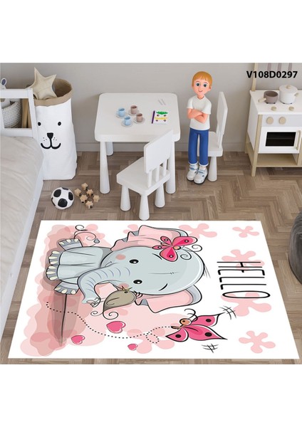 Pembe Fil Desenli Çocuk ve Bebek Odası Seti: Perde, Yatak Örtüsü, Saat, Yastık, Kılıf fırsatları