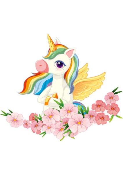 Renkli Unicorn Temalı Çocuk Odası Duvar Saati ve Süsleri, Şık ve Eğlenceli Dekor fırsatları