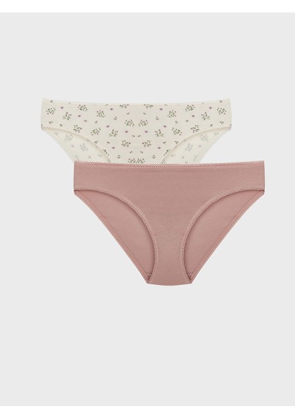 Yeni Sezon Cicekli Bikini Kulot 2'li Paket - S5FU10Z8