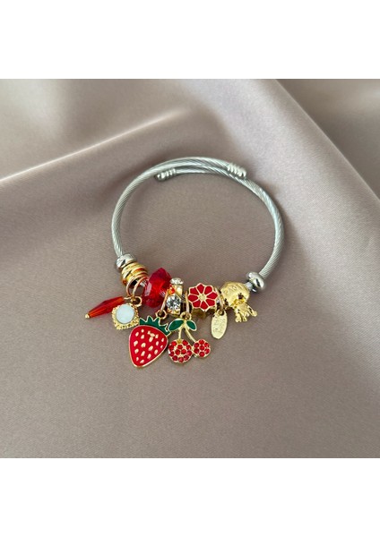 Çilek Charm Bileklik
