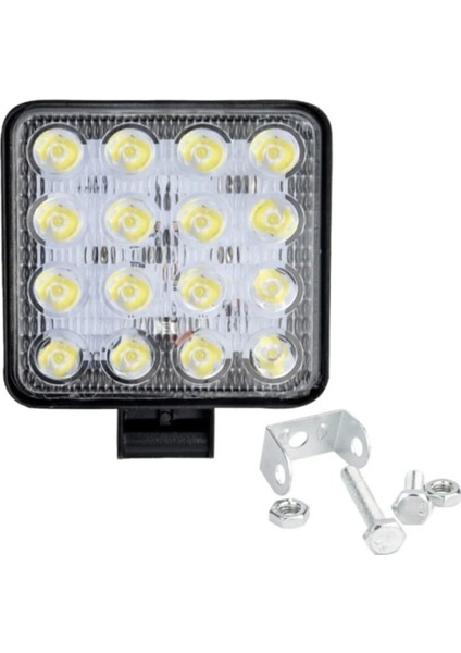 Off Road Sis Gündüz Farı Çalışma Lambası Kare 16 LED Traktör Kamyon Iş Makinesi modelleri