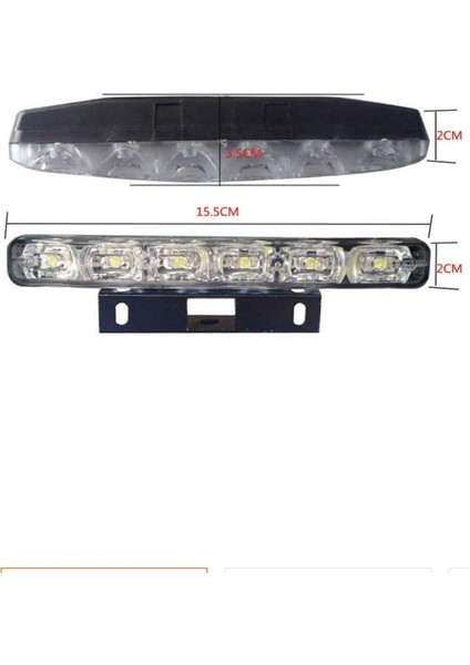 6 Ledli Gündüz Farı Gündüz Ledi Drl LED Lamba 18W Su Geçirmez 2 Adet modelleri