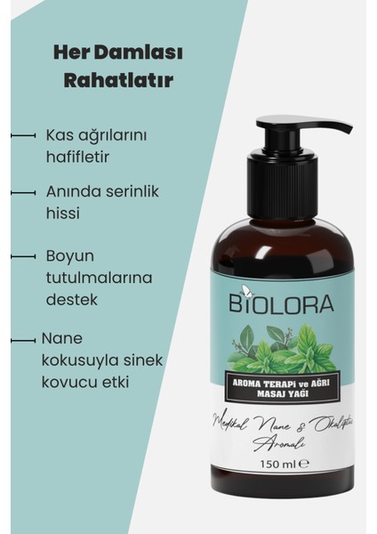 Medikal Nane & Okaliptus Aromaterapi Ağrı Masaj Yağı 150ML.