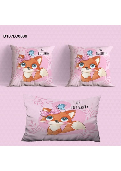 Pembe Çocuk ve Bebek Odası Seti: Perde, Yatak Örtüsü, Duvar Saati, Yastık, Kılıf