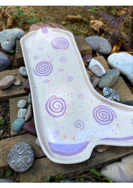 Arche Ceramic El Yapımı Seramik Servis Tabağı - Kovboy Çizmesi 6 - 31X23 cm - Tekli fırsatları