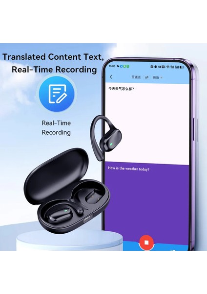146 Dil Seçeneği Akıllı Ses Gerçek Zamanlı Bluetooht Çeviri Kablosuz Kulaklık