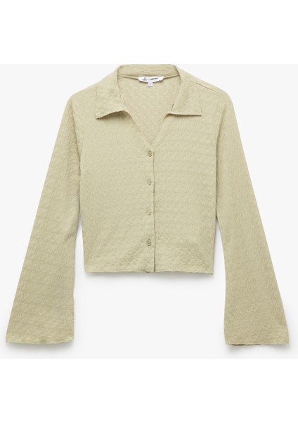 Yeni Sezon Slim Fit Uzun Kollu Dokulu Gömlek Yaka Düğmeli Tişört Bürümcük modelleri