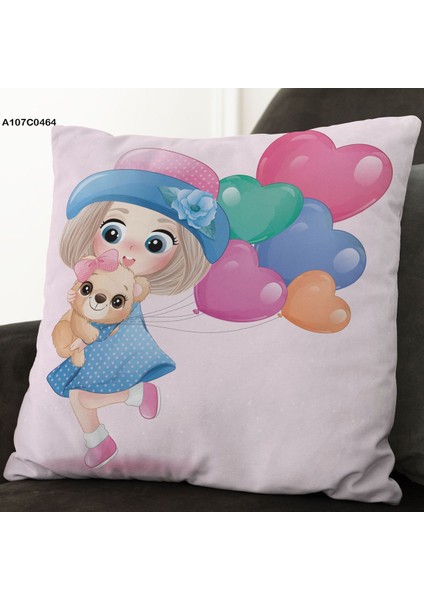 Mavi Balon Temalı Çocuk ve Bebek Odası Seti (Perde, Yatak Örtüsü, Duvar Saati, Yastık, Kılıf)