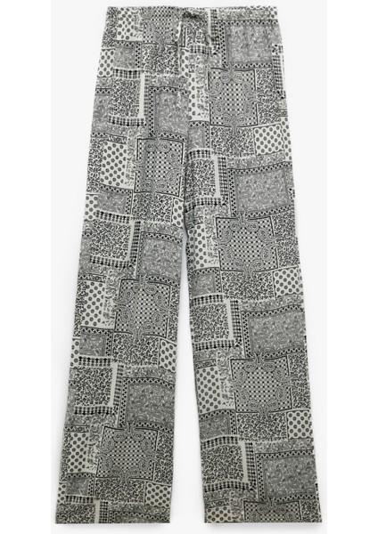 Yeni Sezon Beli Bağcıklı Düz Paça Viskon Pantolon