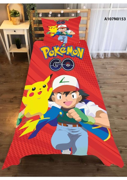 Pikaçu Desenli Çocuk ve Bebek Odası Seti: Perde, Yatak Örtüsü, Halı, Duvar Saati, Yastık, Kılıf