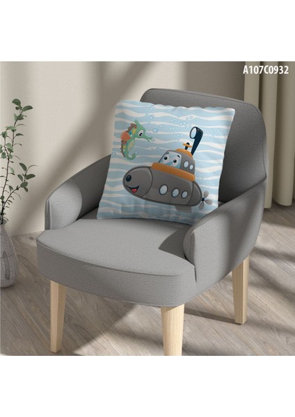 Su Altı Temalı Çocuk ve Bebek Odası Seti, Perde, Yatak Örtüsü, Halı, Duvar Saati, Yastık, Kılıf fırsatları