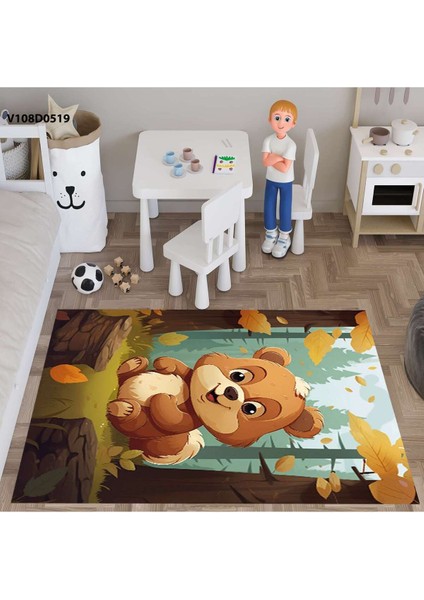 Sevimli Ayı Desenli Çocuk Bebek Odası Seti, Perde, Yatak Örtüsü, Halı, Duvar Saati, Yastık fırsatları