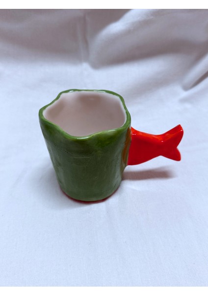Arche Ceramic El Yapımı Seramik Fincan - Türk Kahvesi / Espresso Bardağı - Balık Desenli - 125 ml modelleri