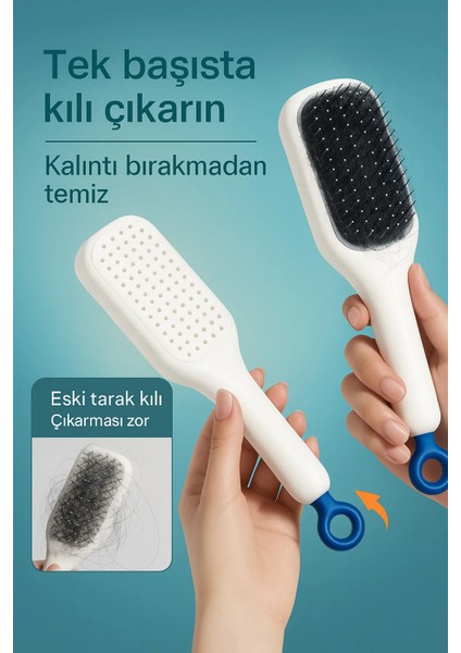 Kendini Temizleyen Saç Tarağı Masaj Etkili Elektriklenmeyi Önleyen Statik Saç Fırçası Tarak