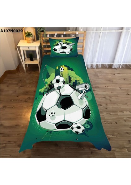 Mavi Futbol Temalı Çocuk ve Bebek Odası Seti (Perde, Yatak Örtüsü, Duvar Saati, Yastık, Kılıf) fiyatları