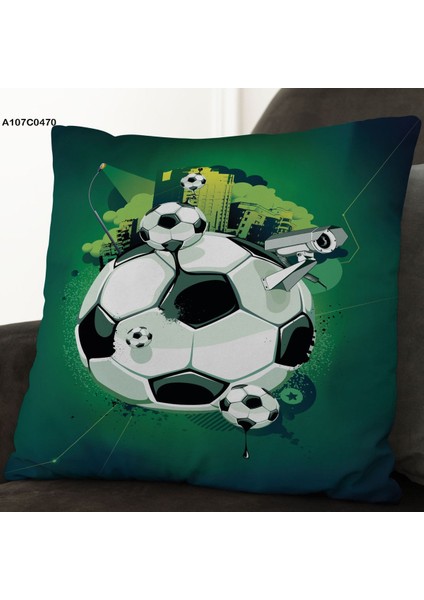 Mavi Futbol Temalı Çocuk ve Bebek Odası Seti (Perde, Yatak Örtüsü, Duvar Saati, Yastık, Kılıf) modelleri