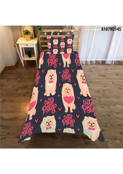 Sevimli Köpek Temalı Çocuk ve Bebek Odası Seti, Pembe, Perde, Yatak Örtüsü, Duvar Saati, Yastık modelleri