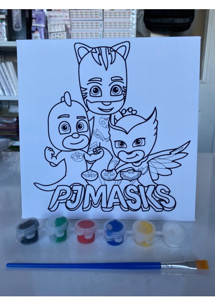 Boyama Seti (Pijamaskeliler Çizimli Tuval)