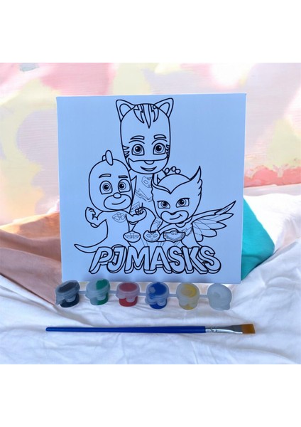 Boyama Seti (Pijamaskeliler Çizimli Tuval)