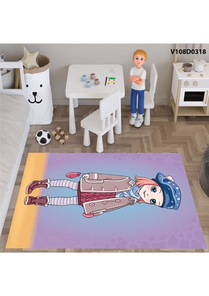 Sevimli Prenses Desenli Çocuk ve Bebek Odası Seti, Perde, Yatak Örtüsü, Duvar Saati, Yastık