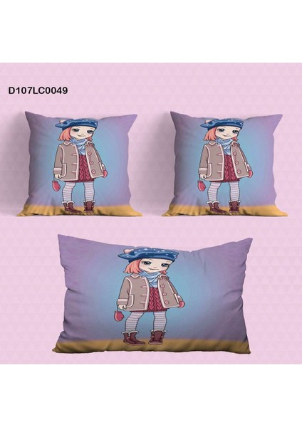 Sevimli Prenses Desenli Çocuk ve Bebek Odası Seti, Perde, Yatak Örtüsü, Duvar Saati, Yastık