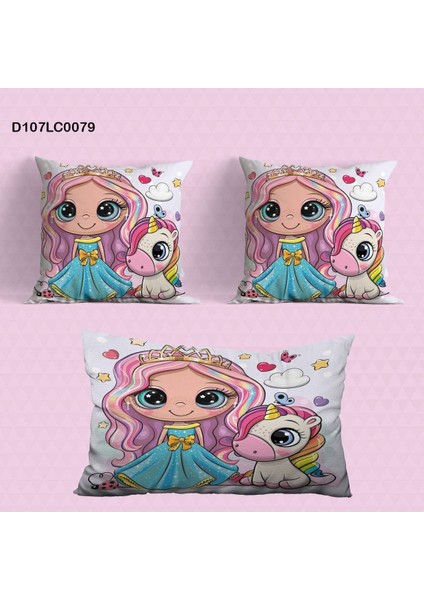 Rüya Gibi Çocuk Odası Seti: Perde, Yatak Örtüsü, Halı, Saat, Yastık, Kılıf ve Dekor.