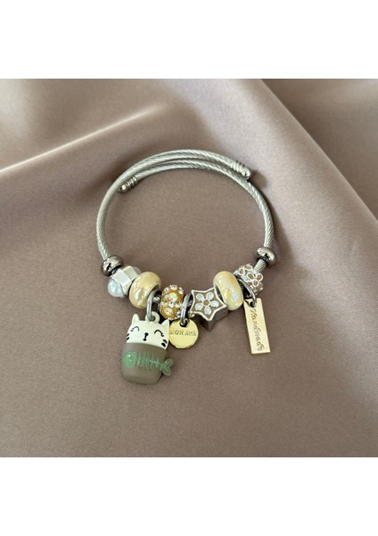 Kedi Charm'lı Bileklik