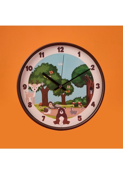 Renkli Çocuk Odası Duvar Saati, Kahverengi, 30 Cm, Şık ve Eğlenceli Tasarım fiyatları