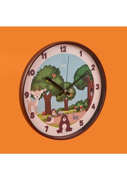 Renkli Çocuk Odası Duvar Saati, Kahverengi, 30 Cm, Şık ve Eğlenceli Tasarım modelleri
