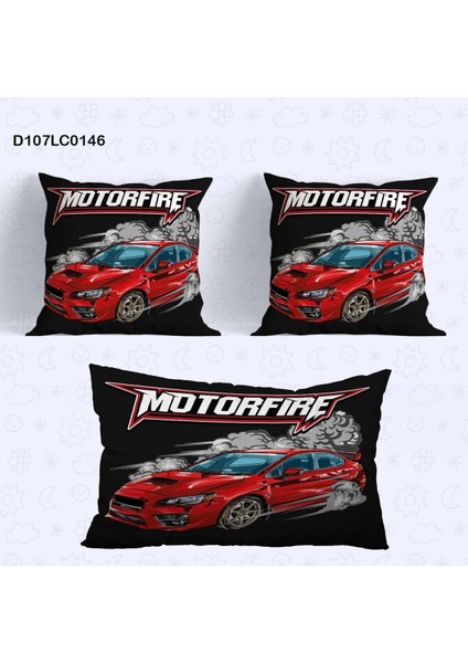 F1 Yarış Arabalı Çocuk ve Bebek Odası Seti (Perde, Yatak Örtüsü, Duvar Saati, Yastık, Kılıf)